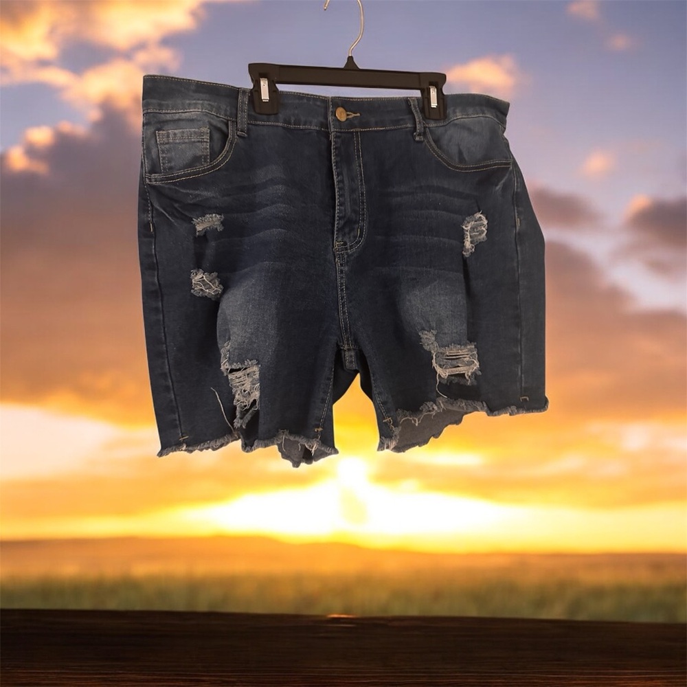 Distressed Denim Shorts - Picture 4 of 10